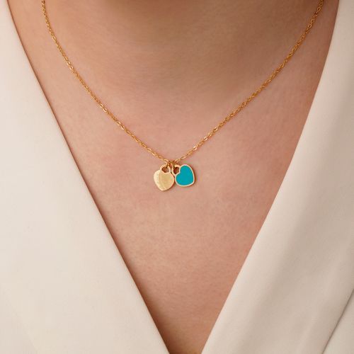 گردنبند استیل 304 پلاک دار تیفانی طلایی