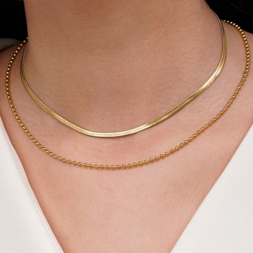 گردنبند چند لاین استیل 304 طلایی 