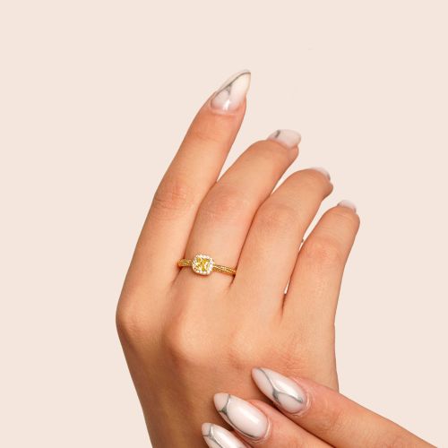انگشتر TRENDY سولیتر فری سایز طلایی