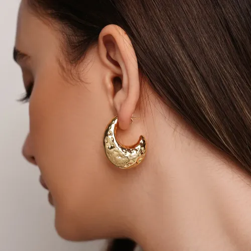 گوشواره رادیوم طرح دار طلایی