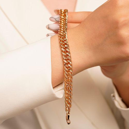 دستبند شوپینگ Cartier کارتیر تراش دار 10 میل طلایی