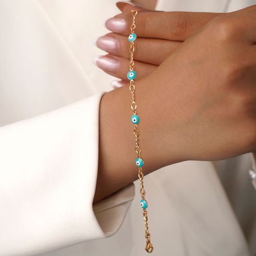 دستبند شوپینگ چشم نظر طلایی