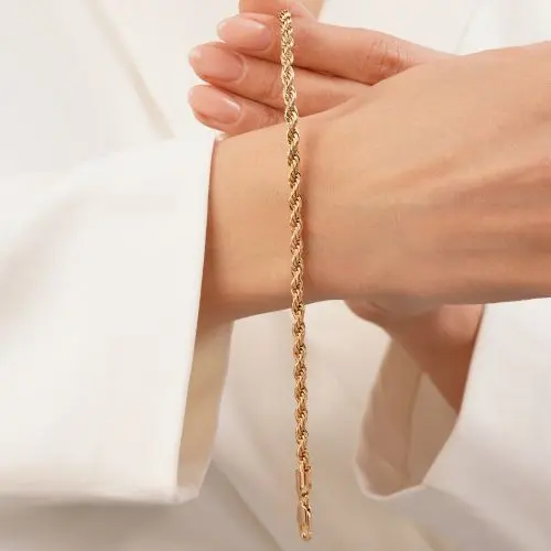 دستبند طنابی طلایی شوپینگ