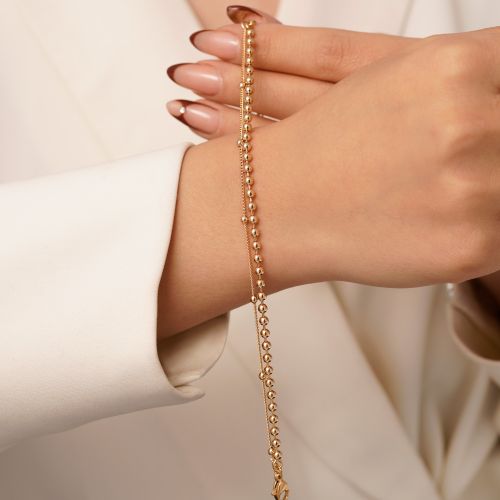 دستبند شوپینگ دولاین طلایی