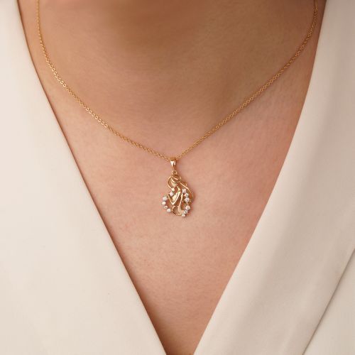 پلاک شوپینگ نگین دار 15.5 میل طلایی