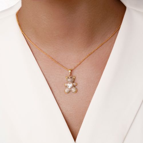 پلاک شوپینگ نگین دار 14.6 میل طلایی