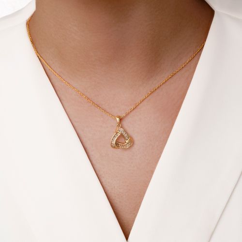 پلاک شوپینگ نگین دار 14.2 میل طلایی