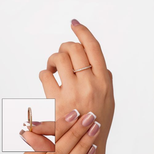 انگشتر شوپینگ حلقه نگین دار طلایی(پک 3 عددی)