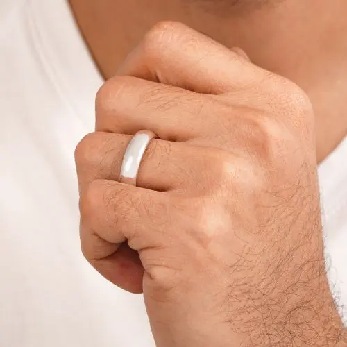 انگشتر ساده نقره ای شوپینگ 5.6میل سایز 11