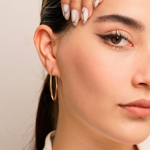 گوشواره شوپینگ حلقه ای 2 میل طلایی