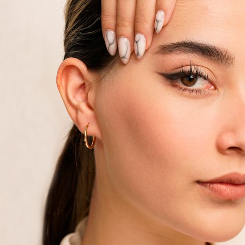 گوشواره شوپینگ حلقه ای 2میل طلایی