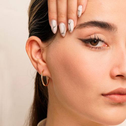گوشواره شوپینگ حلقه ای 2میل  طلایی