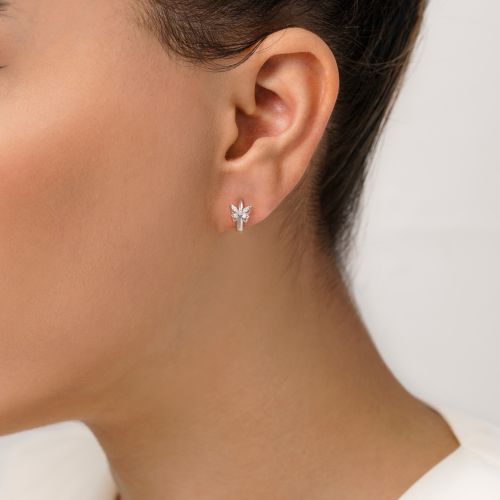 گوشواره شوپینگ حلقه ای پروانه سفید