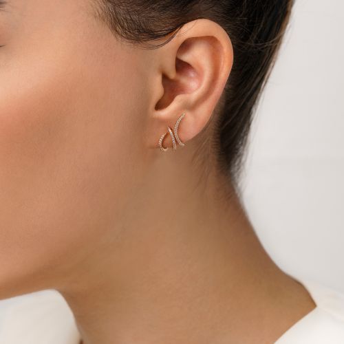 گوشواره شوپینگ میخی طلایی