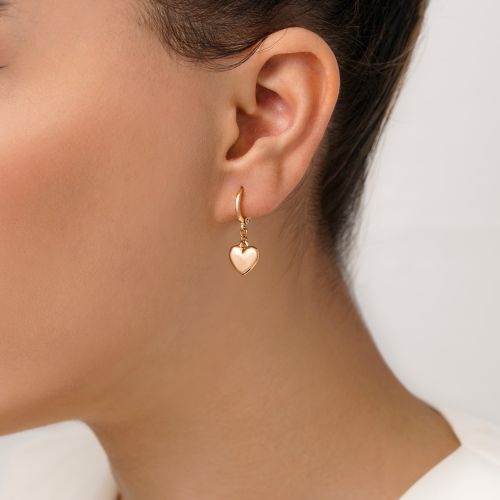 گوشواره شوپینگ قلب آویز طلایی