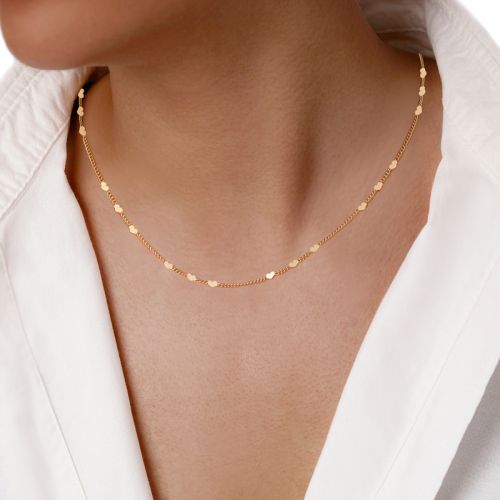 زنجیر شوپینگ کارتیر قلب 2.5 میل طلایی