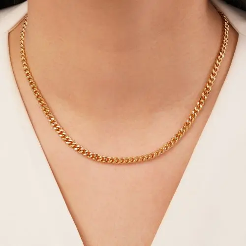 زنجیر کارتیر تراش طلایی شوپینگ