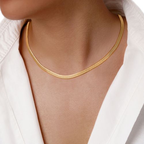 گردنبند شوپینگ ماری تخت 5 میل طلایی