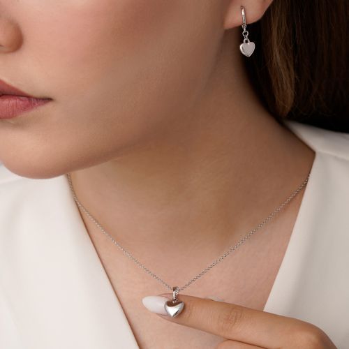 نیم ست شوپینگ پلاک دار قلب سفید