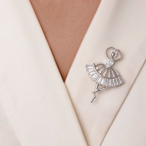 سنجاق شوپینگ نگین دار سفید