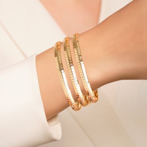 النگو 6میل زنانه سایز 5 طلایی ضمانتی 604 (بسته3عددی) 