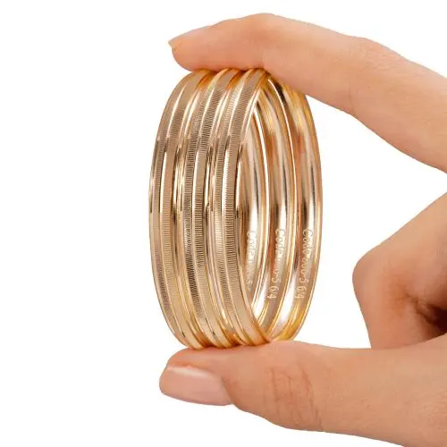 النگو 6 میل بچه گانه سایز 1 طلایی ضمانتی (بسته3عددی) 