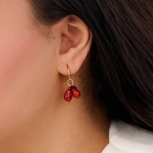 گوشواره یلدا سه دانه انار آویز