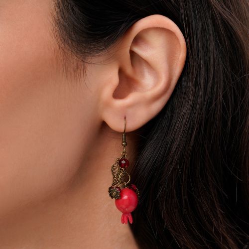 گوشواره برنزی انار خمیری یلدایی