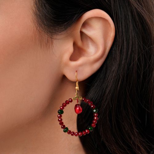 گوشواره کریستالی انار یلدایی