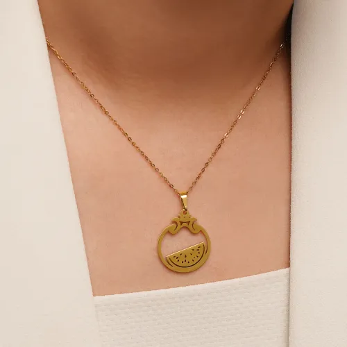 گردنبند انار آویز دار پلاک استیل