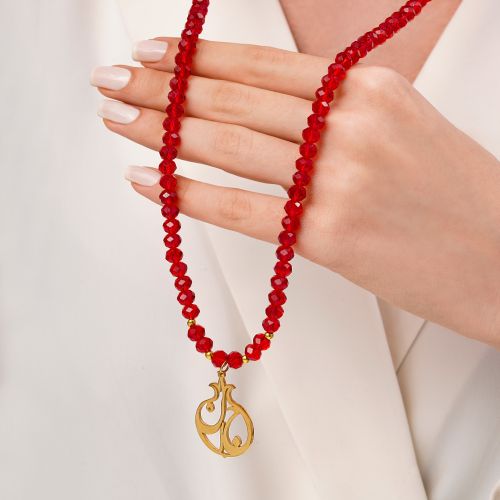 گردنبند انار کریستالی پلاکدار یلدایی