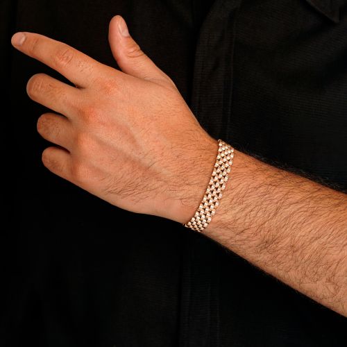 دستبند استیل  رولکس (ROLEX) سایز 12 میل رزگلد