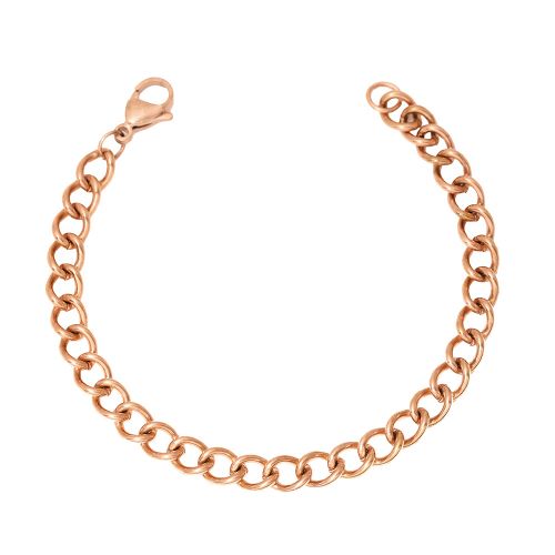 دستبند استیل کارتیر 7 میل رزگلد