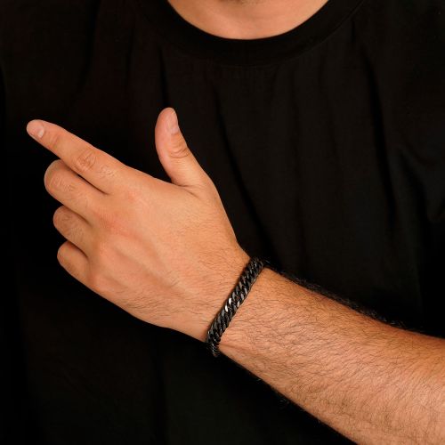 دستبند استیل 304 (Cartier ) کارتیر 10میل مشکی