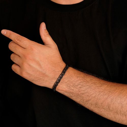دستبند استیل 304 (Cartier) کارتیر 8 میل مشکی