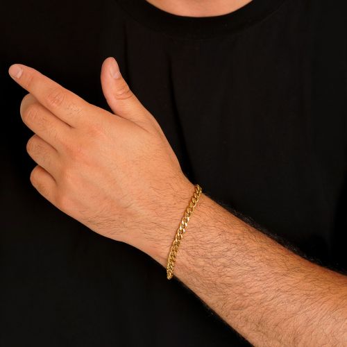 دستبند استیل 304(Cartier ) کارتیر تراش 6 میل طلایی