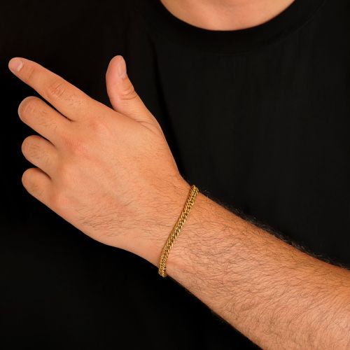 دستبند استیل 304 (Cartier ) کارتیر 6 میل طلایی