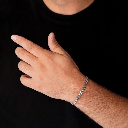 دستبند استیل 304 کارتیر 5.8 میل سفید