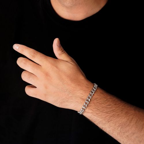 دستبند استیل 304 کارتیر 8.2 میل سفید