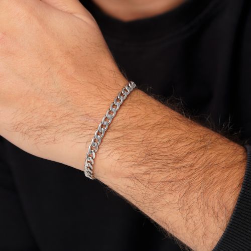 دستبند استیل 304 کارتیر 6 میل سفید