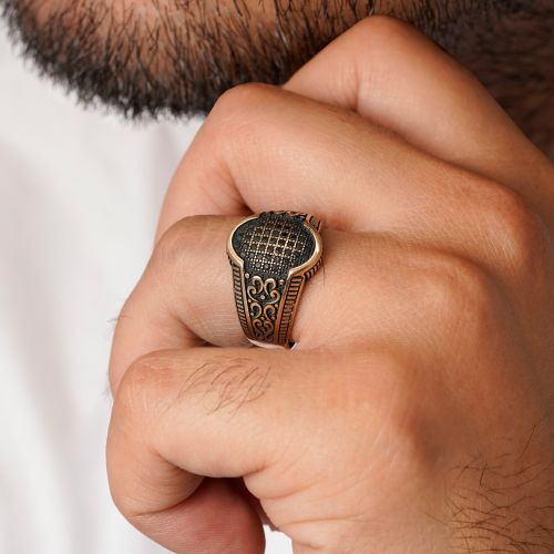 انگشتر طلاروس مردانه نگین دار(بسته 3 عددی)