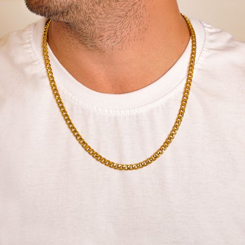 زنجیر استیل 304 (Cartier ) کارتیر 6 میل طلایی