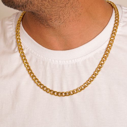 زنجیر استیل 304 (Cartier ) کارتیر 8 میل طلایی