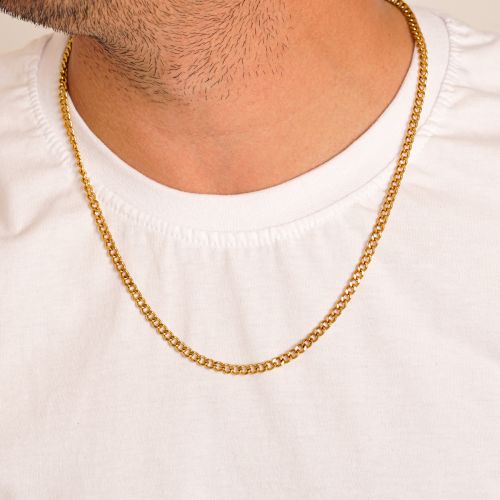 زنجیر استیل 304 (Cartier ) کارتیر 4 میل طلایی