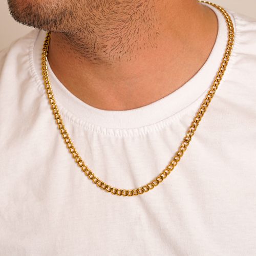 زنجیر استیل 304 (Cartier ) کارتیر 6 میل طلایی 