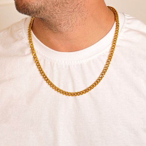 زنجیر استیل 304 (Cartier )کارتیر 7 میل طلایی