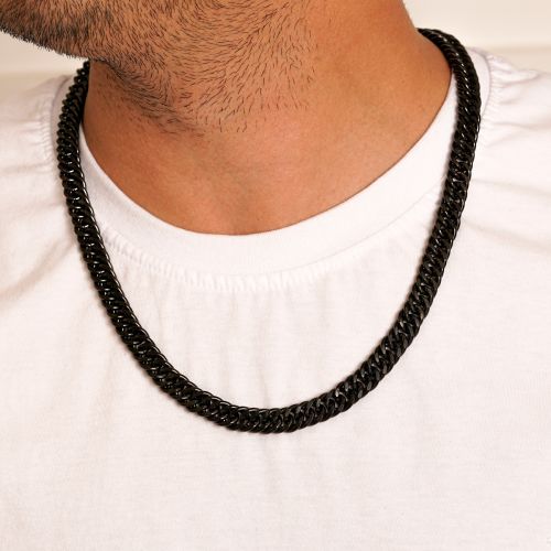 زنجیر استیل 304 (Cartier ) کارتیر 10 میل مشکی