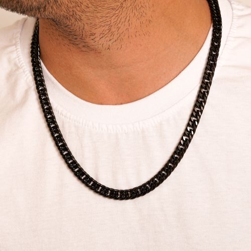 زنجیر استیل 304 (Cartier ) کارتیر 9 میل مشکی