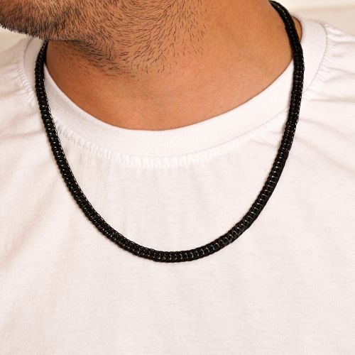 زنجیر استیل 304 (Cartier )کارتیر 7 میل مشکی