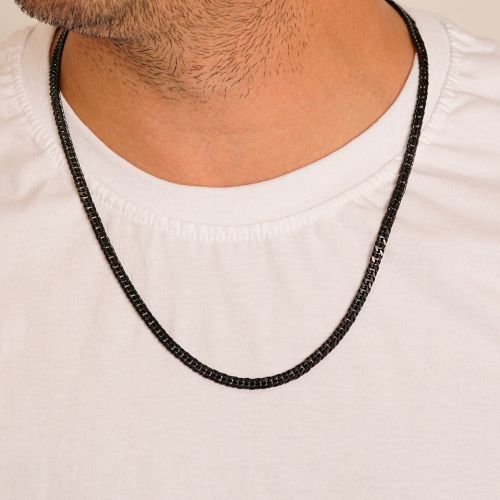 زنجیر استیل 304 (Cartier )کارتیر 5 میل مشکی